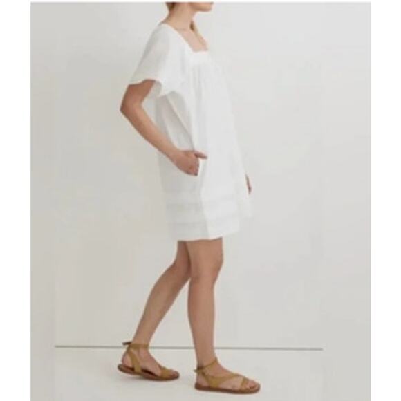 Madewell NWOT White Cotton Mini Dress Medium - Picture 2 of 11